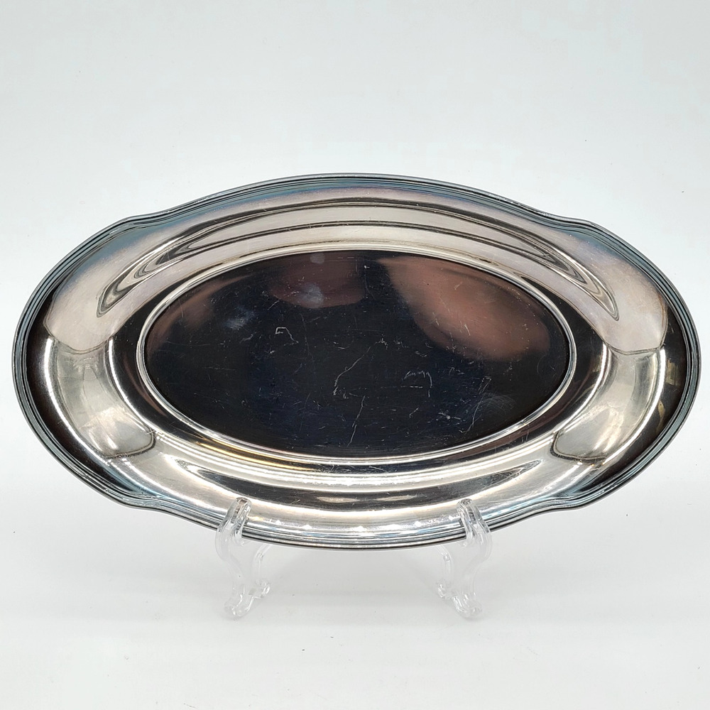 Vintage Antique Gorham EP Y229 Silver Soldered Serving Tray Platter 12" x 7"